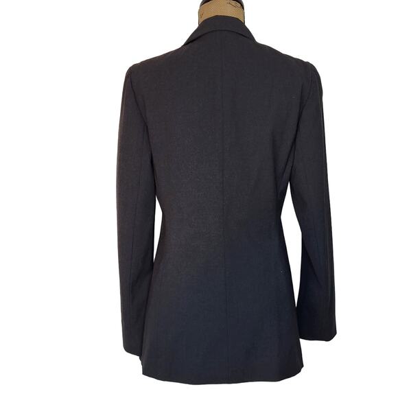 Vtg Lafayette 148 New York Bloomingdales Long Wool Blend One Button Jacket Sz 4 - Picture 8 of 10